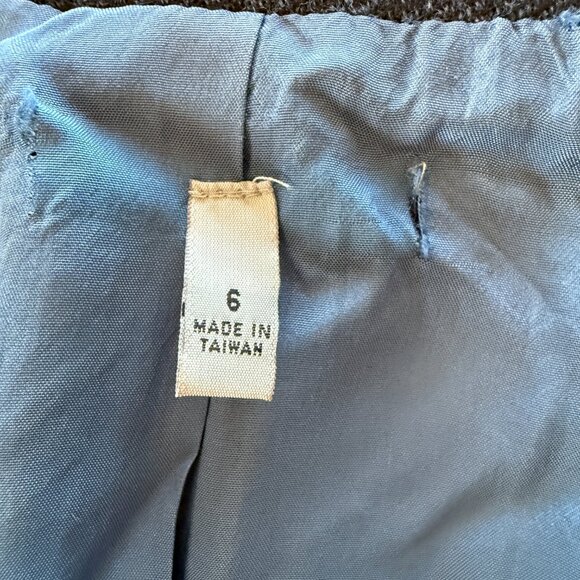 Women's dark blue long sleeve collared button down fully lined wool jacket 6 - Picture 10 of 13